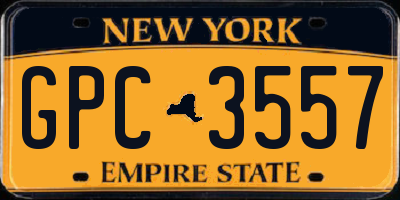 NY license plate GPC3557