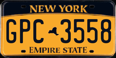 NY license plate GPC3558