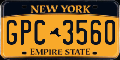 NY license plate GPC3560