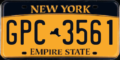 NY license plate GPC3561