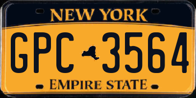 NY license plate GPC3564