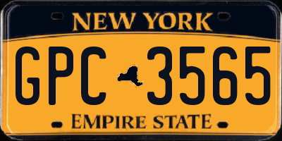 NY license plate GPC3565