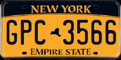 NY license plate GPC3566