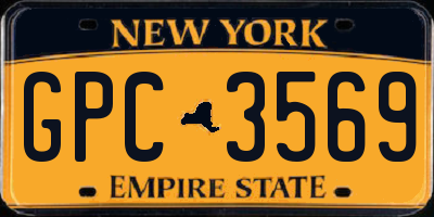 NY license plate GPC3569