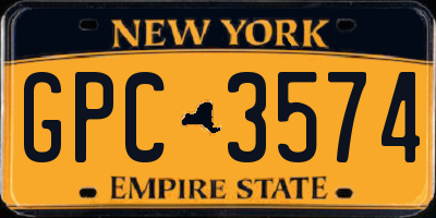 NY license plate GPC3574