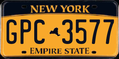 NY license plate GPC3577
