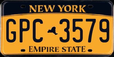 NY license plate GPC3579