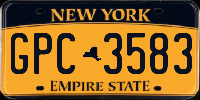 NY license plate GPC3583