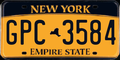 NY license plate GPC3584