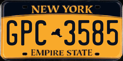 NY license plate GPC3585