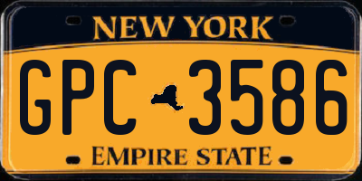 NY license plate GPC3586