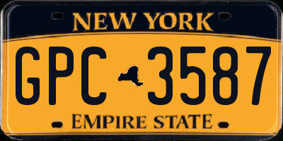NY license plate GPC3587