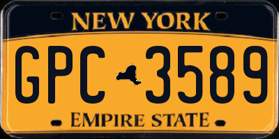 NY license plate GPC3589