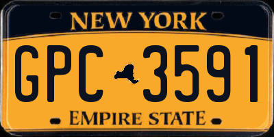 NY license plate GPC3591