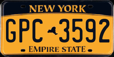 NY license plate GPC3592