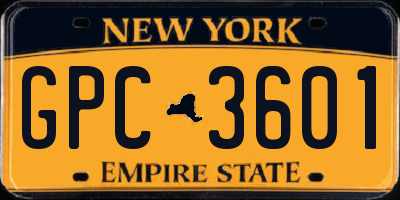 NY license plate GPC3601
