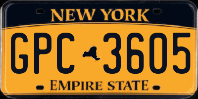 NY license plate GPC3605