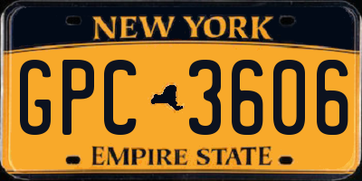NY license plate GPC3606