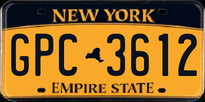 NY license plate GPC3612