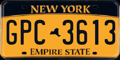 NY license plate GPC3613