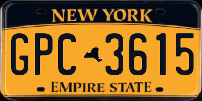 NY license plate GPC3615