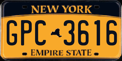 NY license plate GPC3616