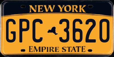 NY license plate GPC3620