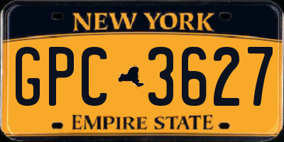 NY license plate GPC3627