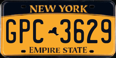 NY license plate GPC3629