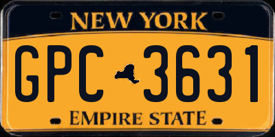 NY license plate GPC3631
