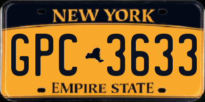 NY license plate GPC3633