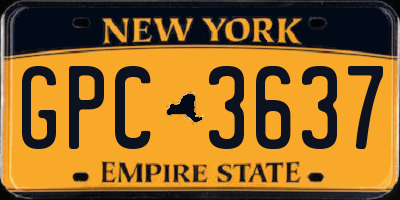 NY license plate GPC3637