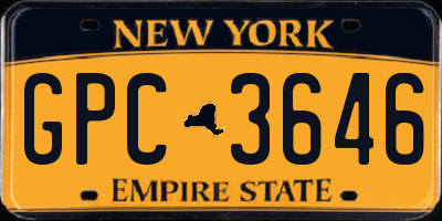 NY license plate GPC3646
