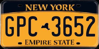 NY license plate GPC3652