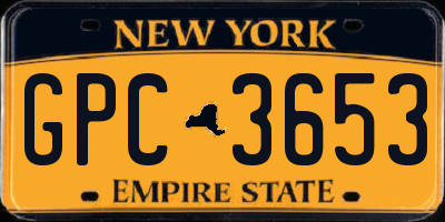 NY license plate GPC3653