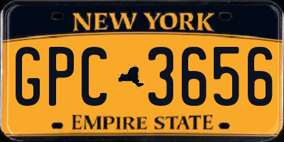 NY license plate GPC3656