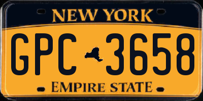 NY license plate GPC3658