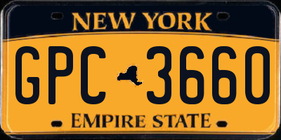 NY license plate GPC3660