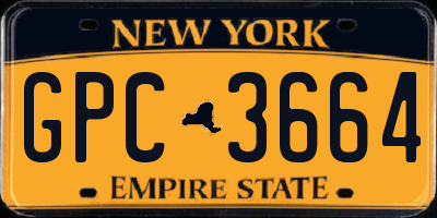 NY license plate GPC3664
