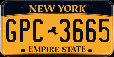 NY license plate GPC3665