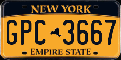 NY license plate GPC3667