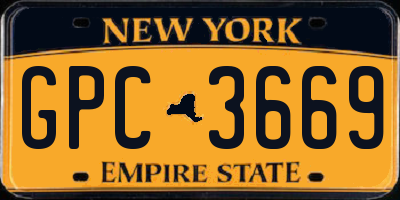 NY license plate GPC3669