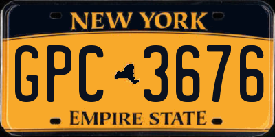 NY license plate GPC3676