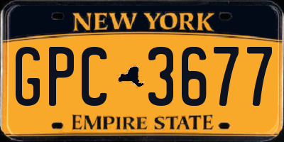 NY license plate GPC3677