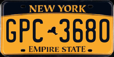 NY license plate GPC3680