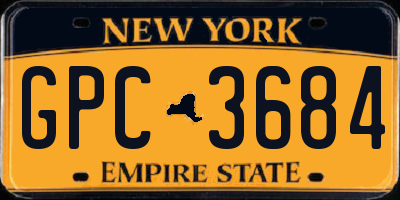 NY license plate GPC3684