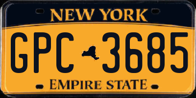 NY license plate GPC3685