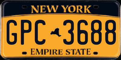 NY license plate GPC3688