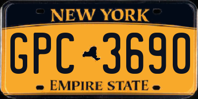 NY license plate GPC3690