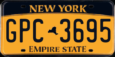 NY license plate GPC3695